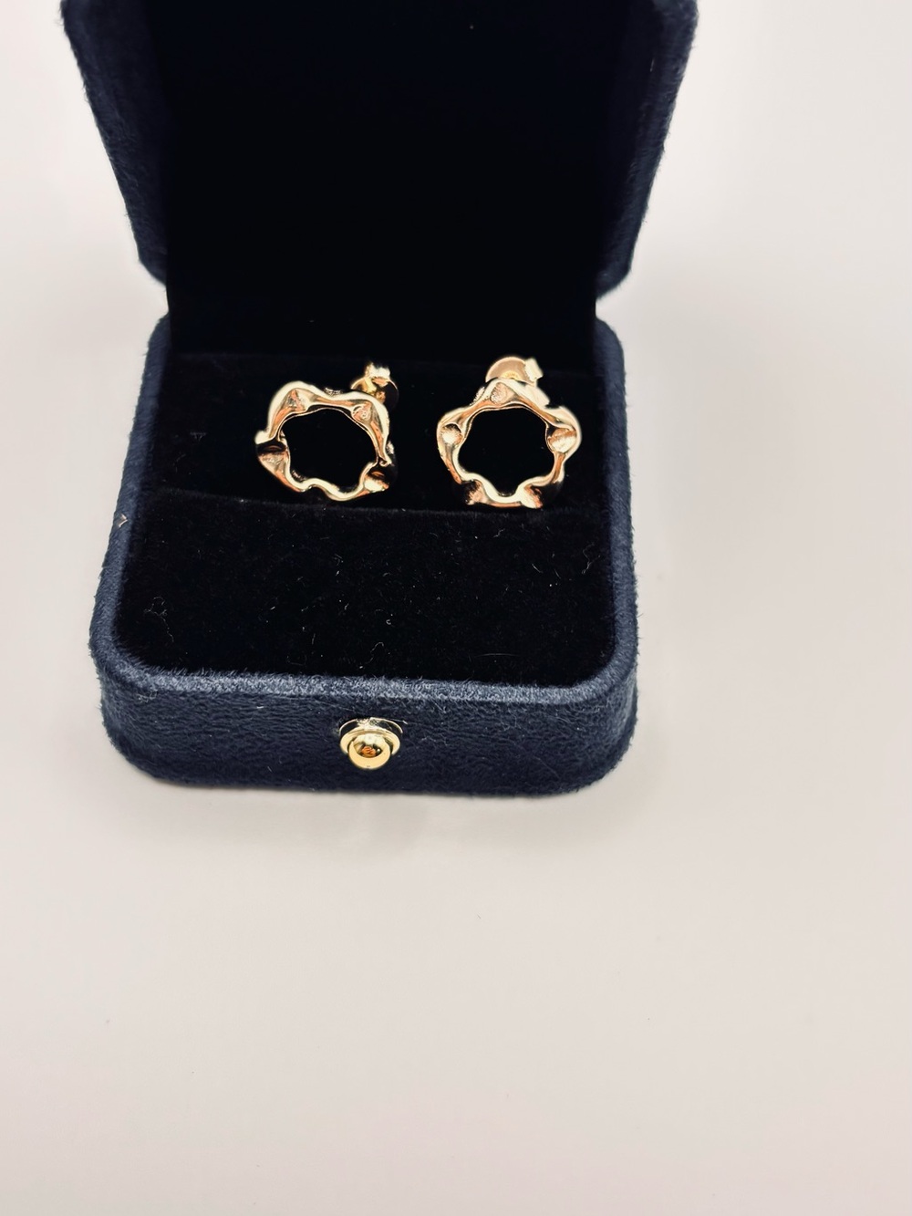 Gold layered floral Stud Earrings — Classic Women's Jewelry